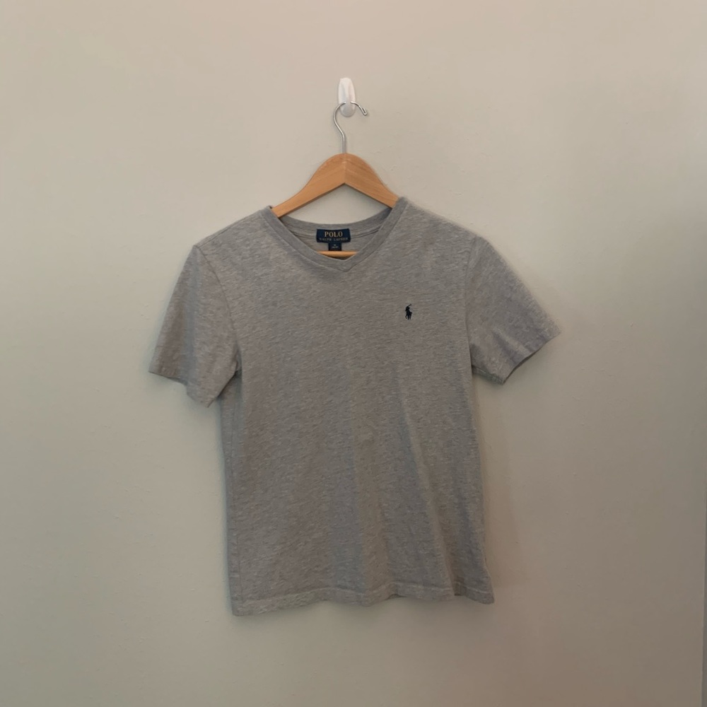 polo ralph lauren basic grey soft tee shirt